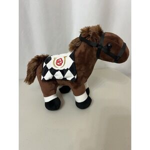FOCO‎ Horse Pony Plush Stuffed Animal Race Blanket with Unknown Logo (C8)